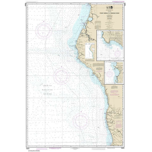 Paradise Clay NO_18620 HISTORICAL NOAA Chart Point Arena to Trinidad Head;Rockport Landing;Shelter Cove