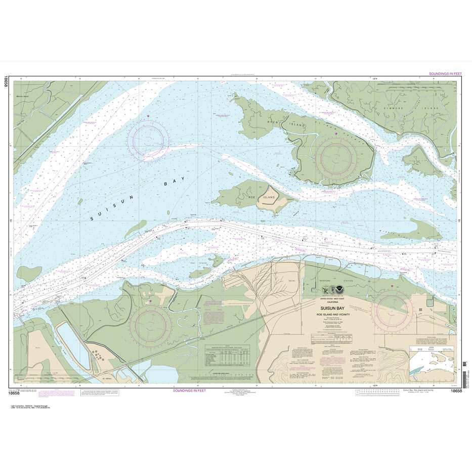 Paradise Clay NO_18658 HISTORICAL NOAA Chart SUISUN BAY-Roe Island and vicinity