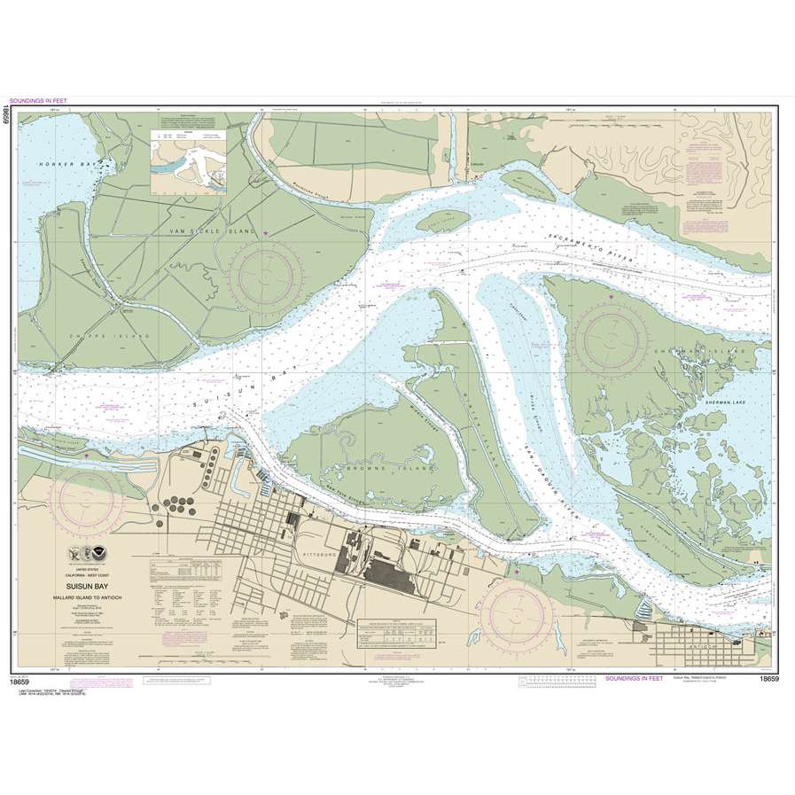 Paradise Clay NO_18659 HISTORICAL NOAA Chart SUISUN BAY-Mallard Island to Antioch