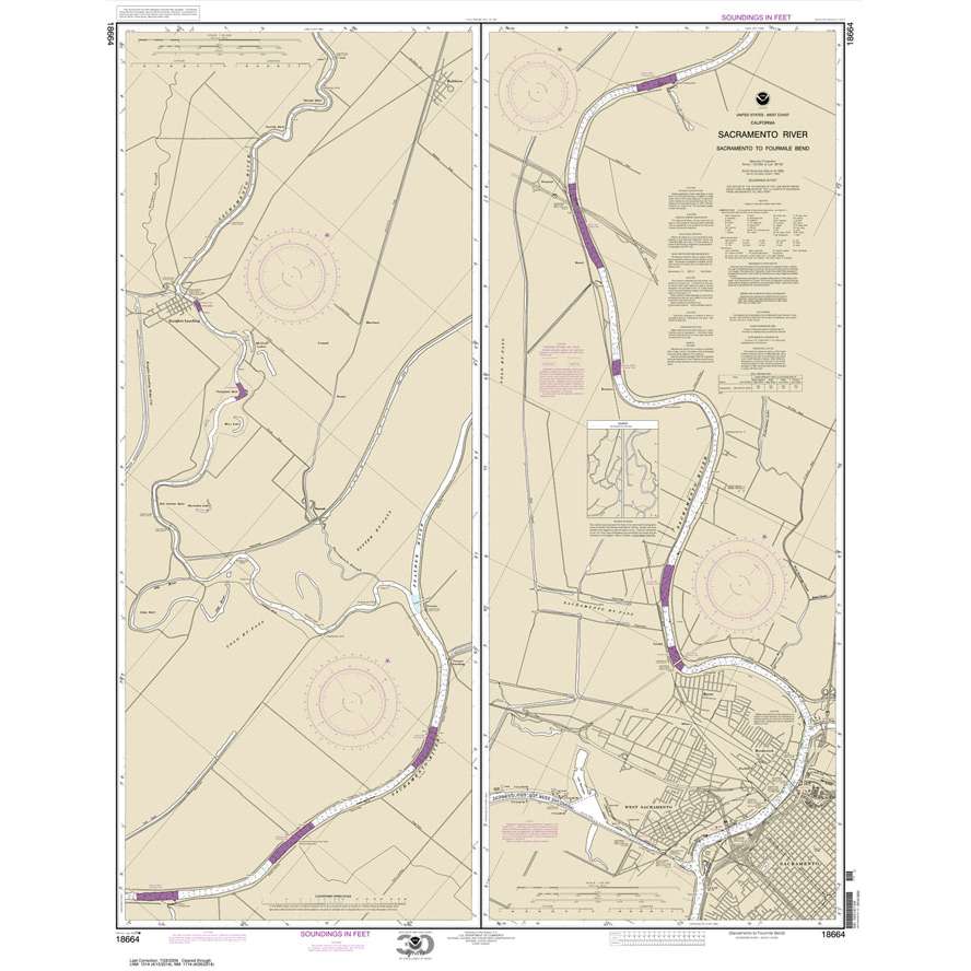 Paradise Clay NO_18664 HISTORICAL NOAA Chart Sacramento River Sacramento to Fourmile Bend