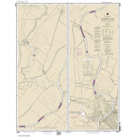 Paradise Clay NO_18664 HISTORICAL NOAA Chart Sacramento River Sacramento to Fourmile Bend