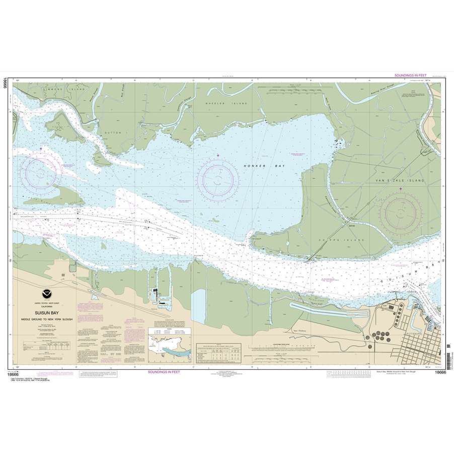 Paradise Clay NO_18666 HISTORICAL NOAA Chart Suisun Bay Middle Ground to New York Slough