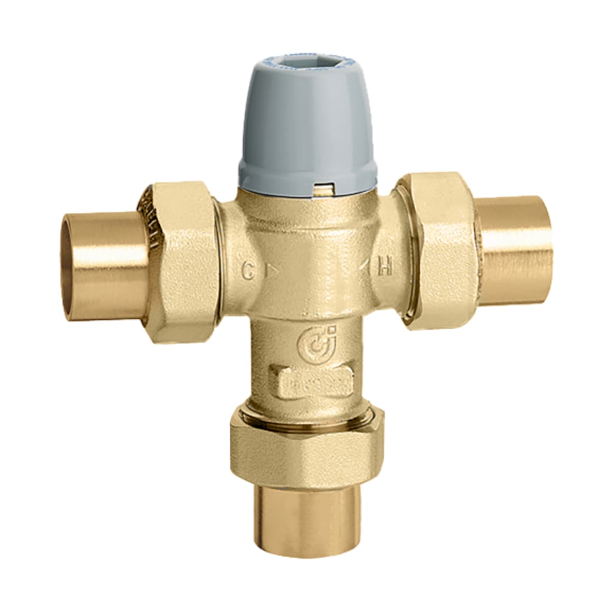 Caleffi 521356A 002 TubMixer™ 3/4" Press ASSE 1070 Anti-Scald W/ Temp Gauge