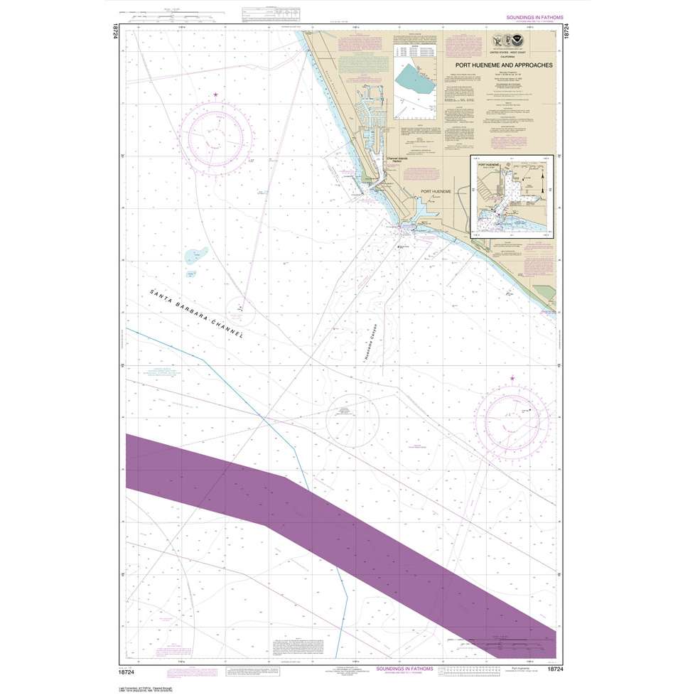 Paradise Clay NO_18724 HISTORICAL NOAA Chart Port Hueneme And Approaches;Port Hueneme