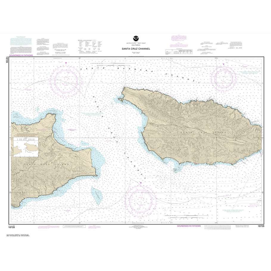 Paradise Clay NO_18728 HISTORICAL NOAA Chart Santa Cruz Channel