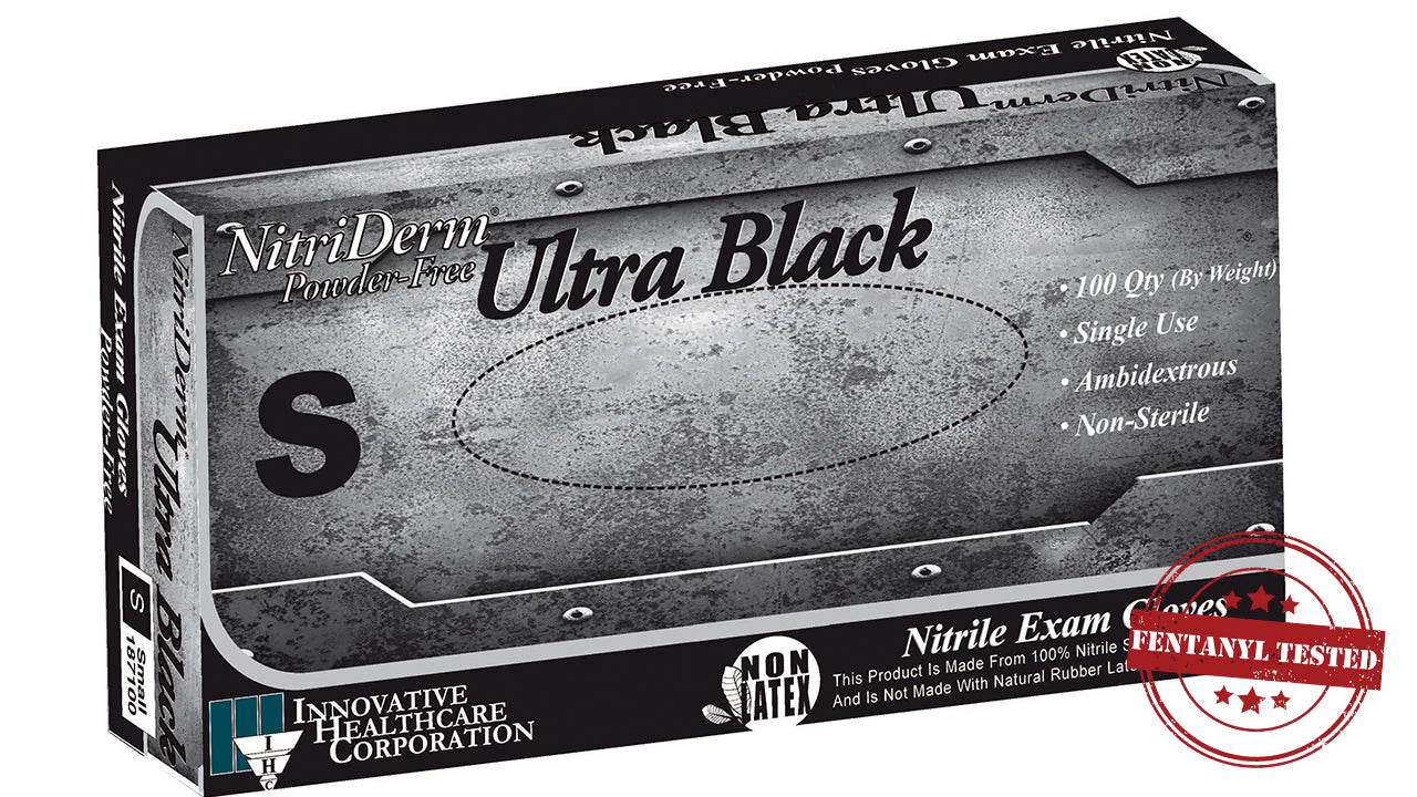 Innovative Healthcare 187350 Nitriderm Ultra Black Nitrile Exam Gloves - Xl, 100 Gloves/Bx, 10 Bx/Cs