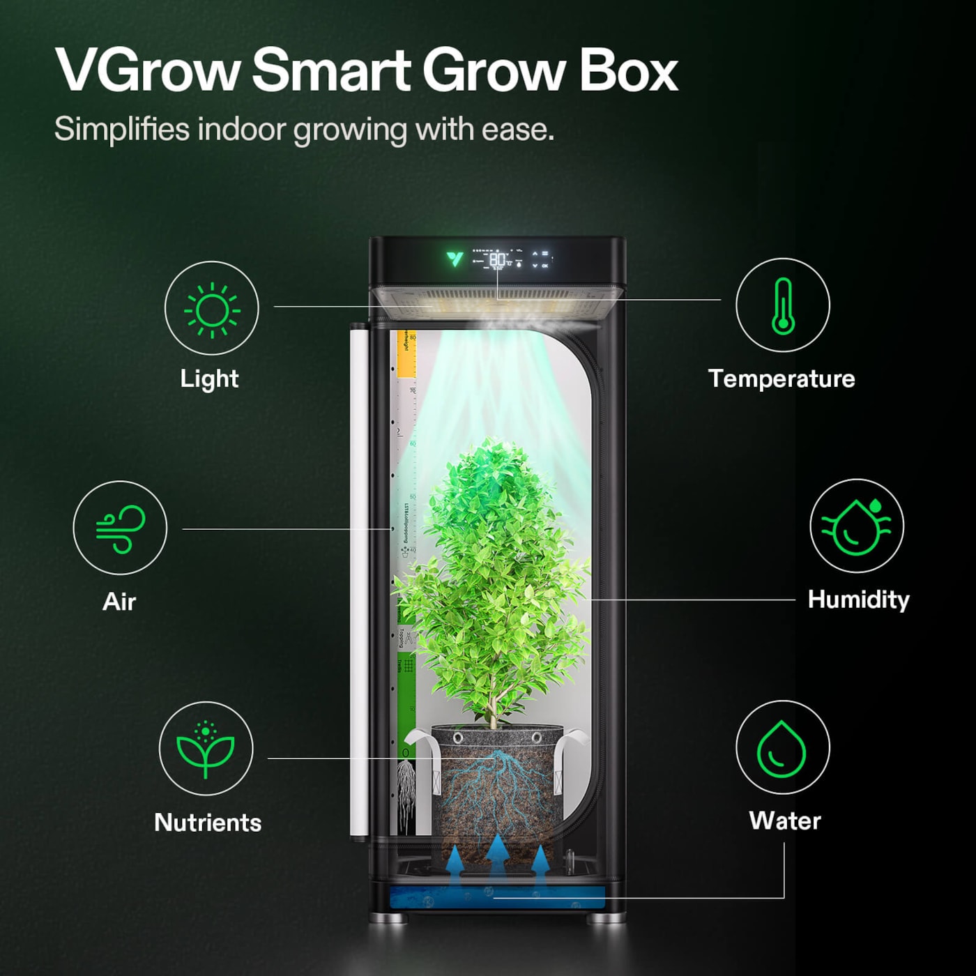Vivosun VGrow Smart Box & DWC Hydroponics Growing System Kit, Smart Indoor Gardening with Automated Plant Growing