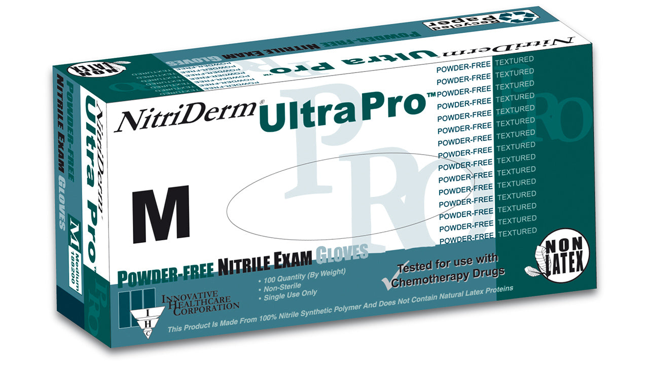 Innovative Healthcare 188350 Nitriderm Ultra Pro Nitrile Exam Gloves - Xl, 100 Gloves/Bx, 10 Bx/Cs