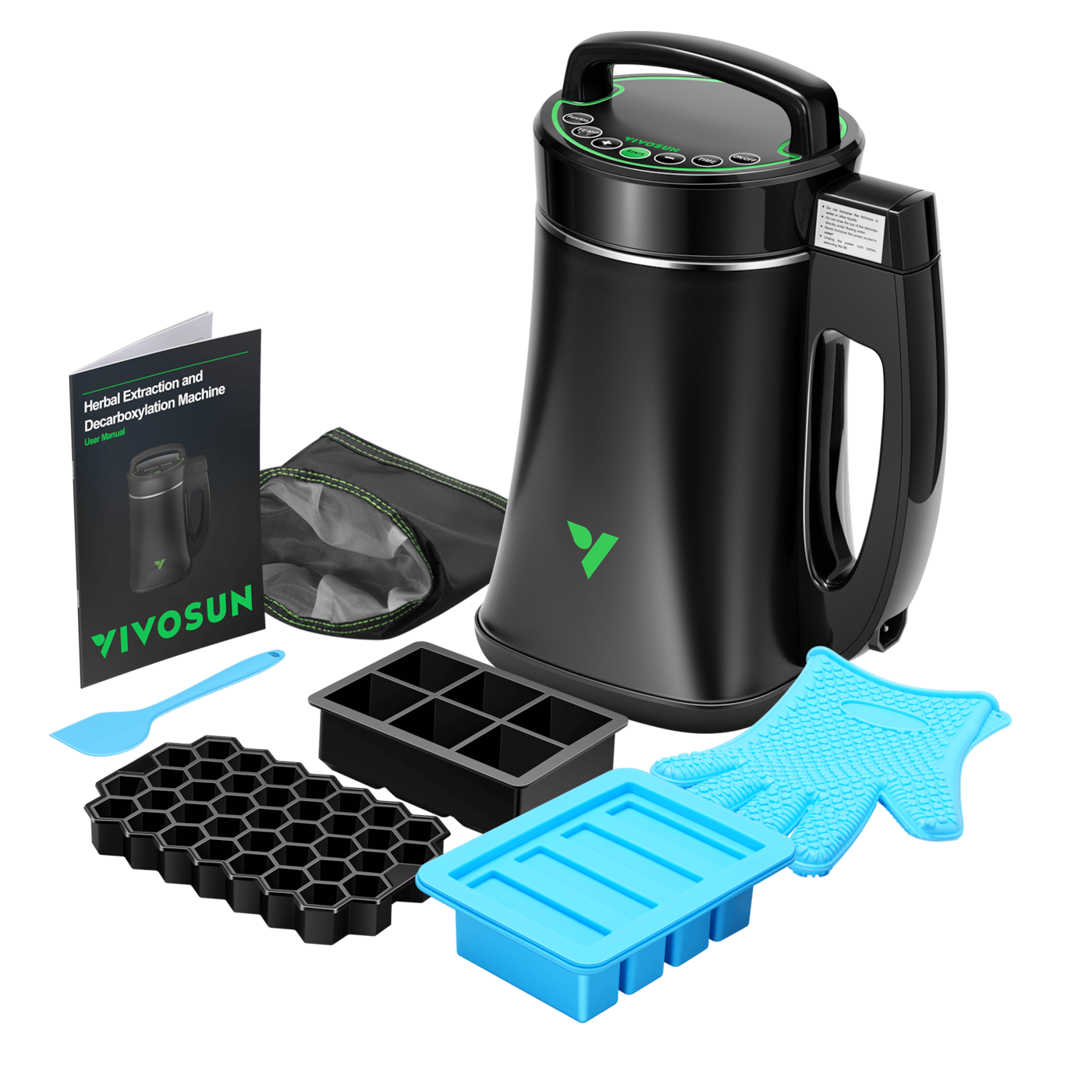 Vivosun Herbal Decarboxylation and Infusion Machine, Botanical Extractor and Infuser for Making Butter, Oil, and Tinctures, Includes Recipes and Complete Accessories