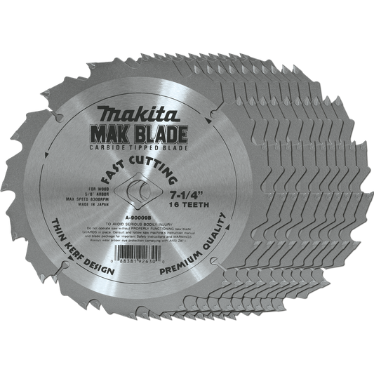 Makita A-90009-B-10 7‘1/4" 16T Carbide‘Tipped Circular Saw Blade, 10/pk