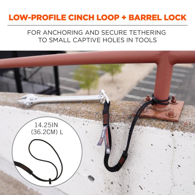 Ergodyne 19011 Squids 3105 Tool Lanyard - Carabiner and Cinch Loop - 15lbs