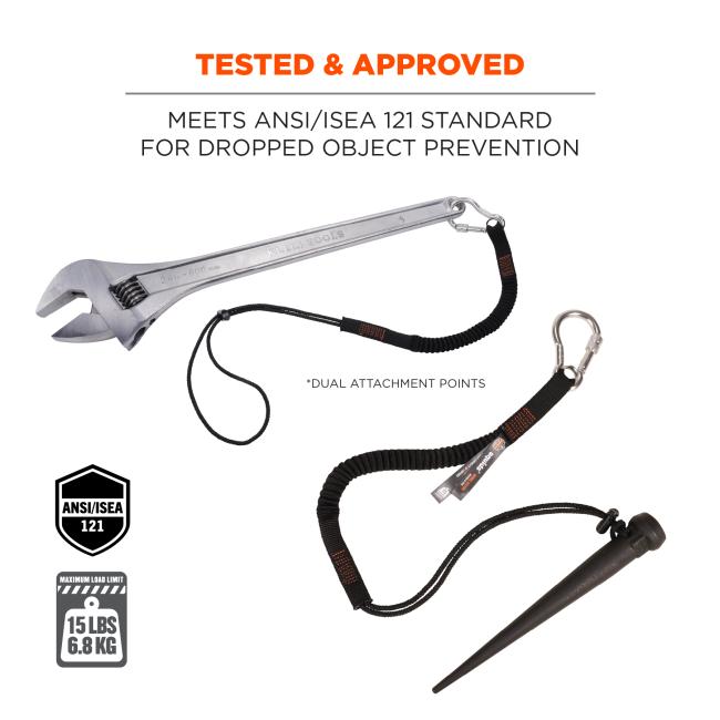 Ergodyne 19011 Squids 3105 Tool Lanyard - Carabiner and Cinch Loop - 15lbs