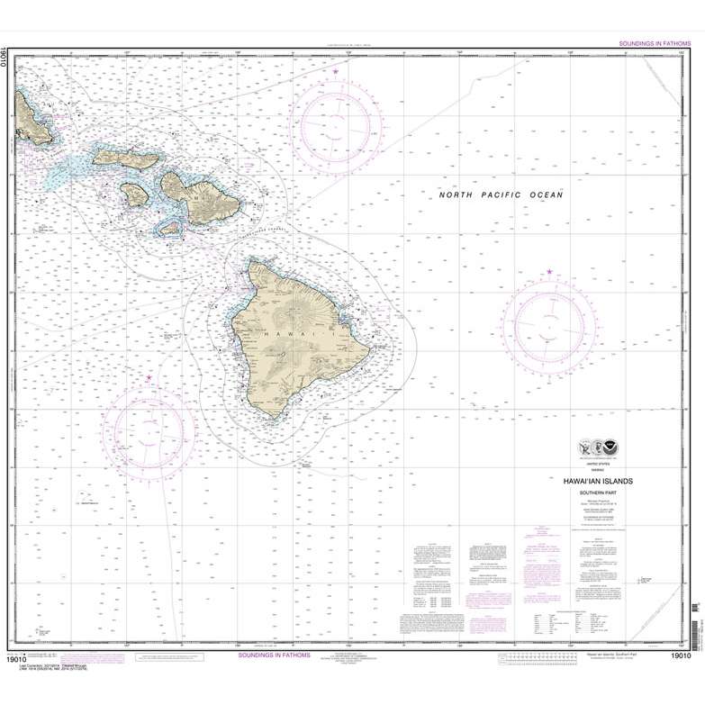 Paradise Clay NO_19010 HISTORICAL NOAA Chart Hawai'ian Islands southern part