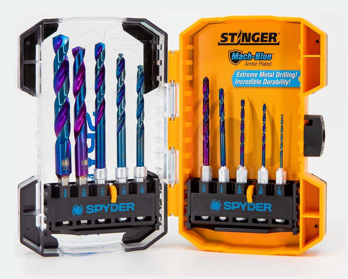 Spyder 19017 Spyder Mach-Blue 10-Piece Assorted High-Speed Steel Twist Drill Bit Set