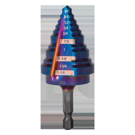 Spyder 19024 Mach-Blue 1/4-in 10-Step Drill Bit (1/4-in to 1-3/8-in)