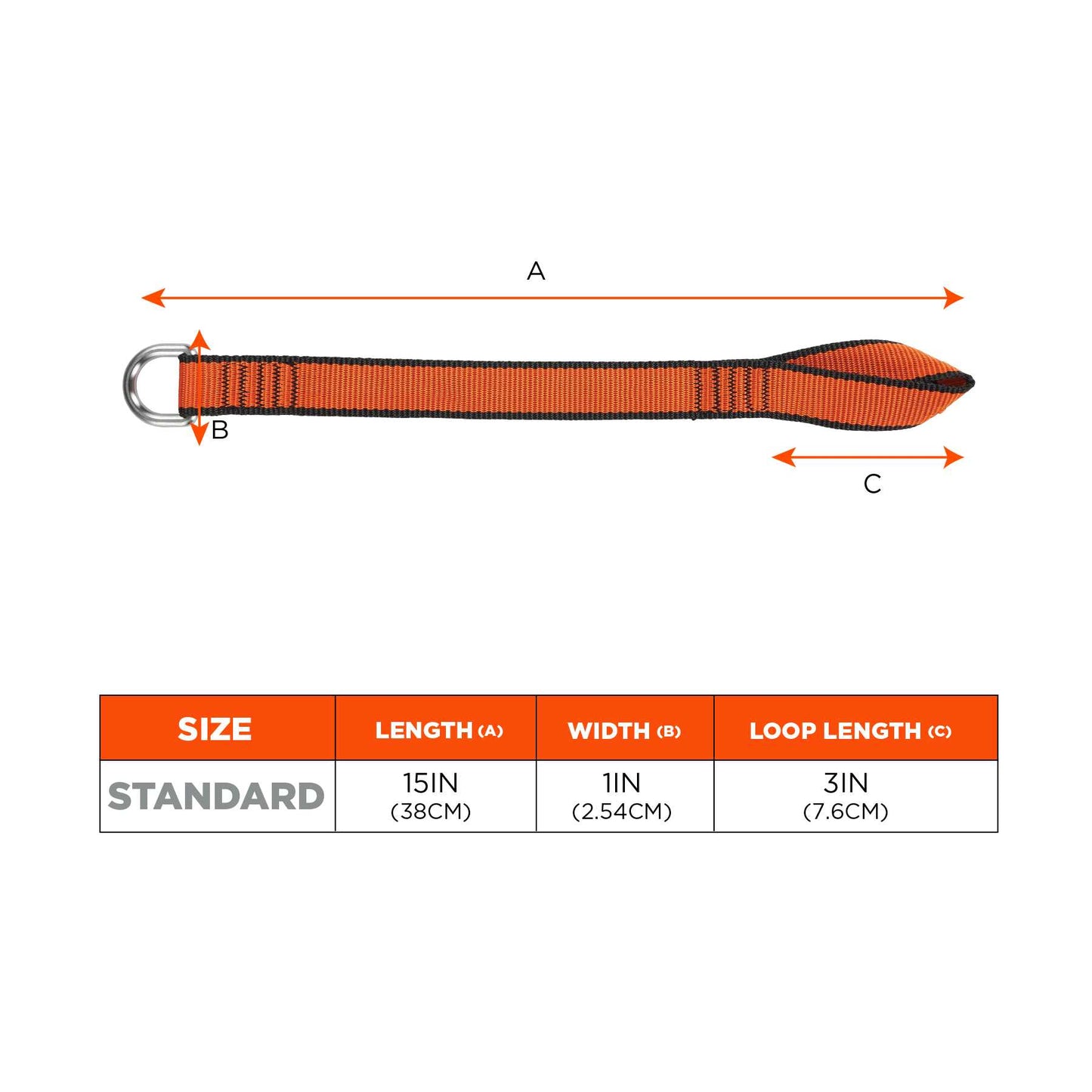 Ergodyne 19174 Squids 3174 Anchor Choke Strap for Tool Tethering - 25lbs / 12kg