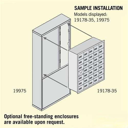 Mailboxes 19178-35ARC Salsbury Cell Phone Storage Locker - with Front Access Panel - 7 Door High Unit (8 Inch Deep Compartments) - 35 A Doors (34 usable) - Aluminum - Recessed Mounted - Resettable Combination Locks