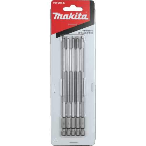 Makita 191V04-6 #2 Square Power Bit, 6‘1/8", 5/pk