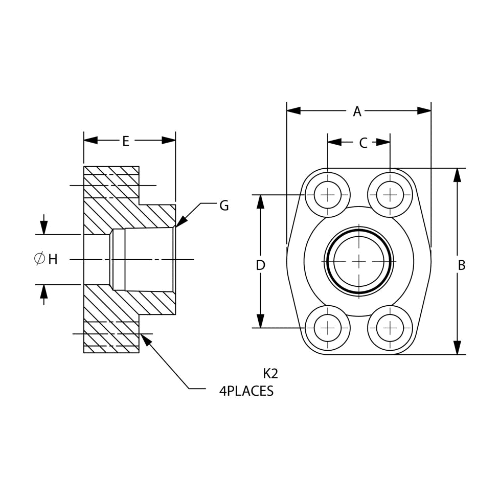 Brennan 1928-62-12-12 12Fp-12Cd62 Flat Face Flg (W/O O-Ring Grv)