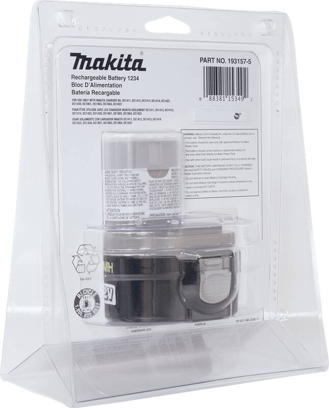 Makita 193157-5 12V Ni˜MH 2.6Ah Battery, Pod Style