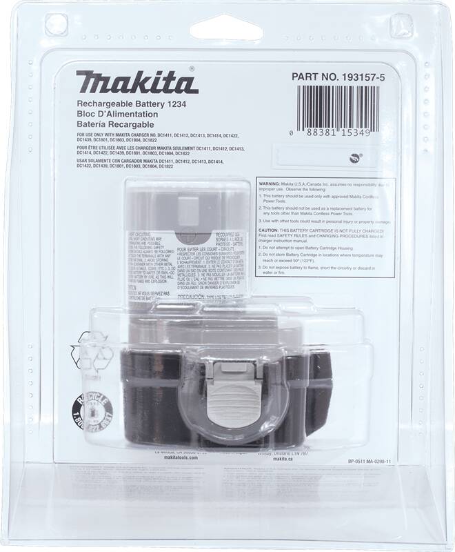 Makita 193157-5 12V Ni˜MH 2.6Ah Battery, Pod Style