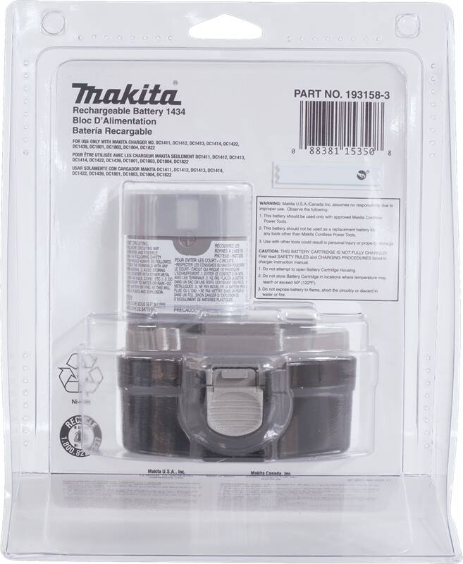 Makita 193158-3 14.4V Ni‘MH 2.6Ah Battery 1434, Pod Style