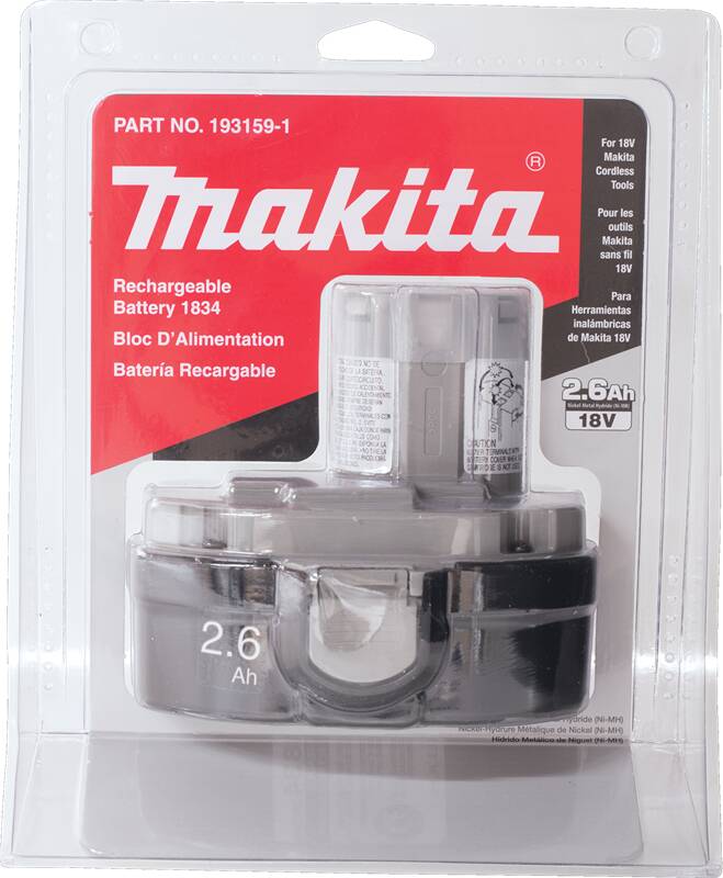 Makita 193159-1 18V Ni‘MH 2.6Ah Battery 1834, Pod Style