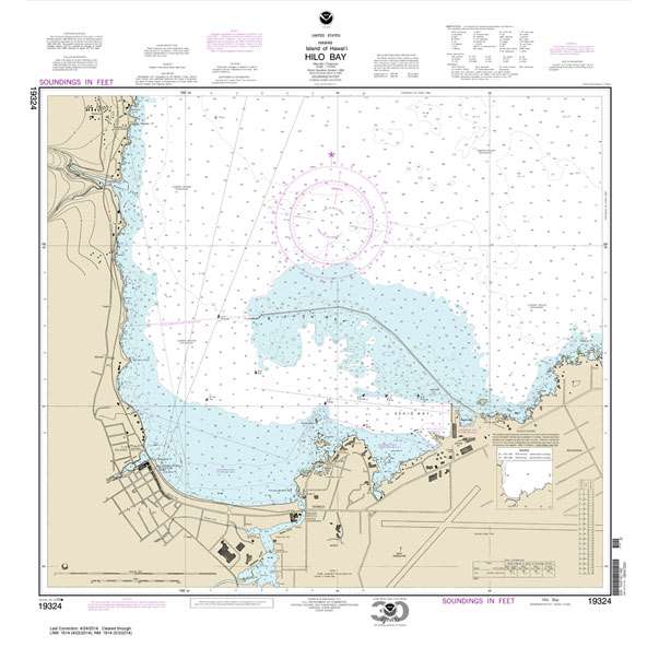 Paradise Clay NO_19324 HISTORICAL NOAA Chart Island Of Hawai'i Hilo Bay