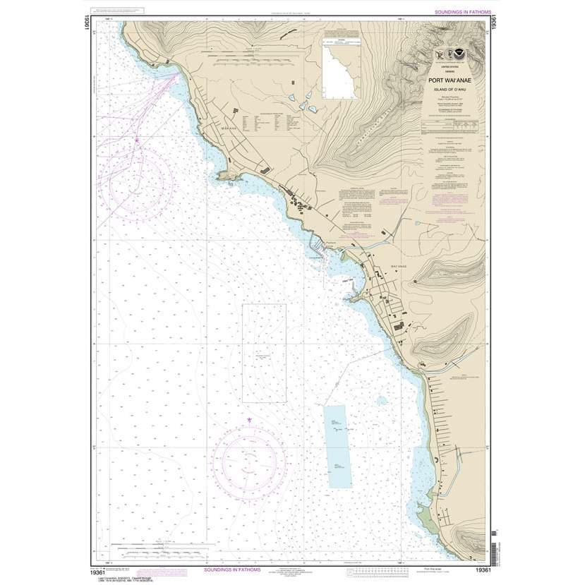 Paradise Clay NO_19361 HISTORICAL NOAA Chart Port Wa'ianae Island of O'ahu