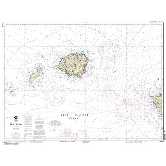Paradise Clay NO_19380 HISTORICAL NOAA Chart O'ahu to Ni'ihau