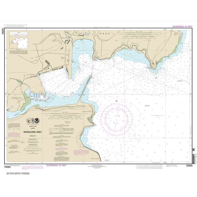 Paradise Clay NO_19383 HISTORICAL NOAA Chart Kaua'i Nawiliwili Bay