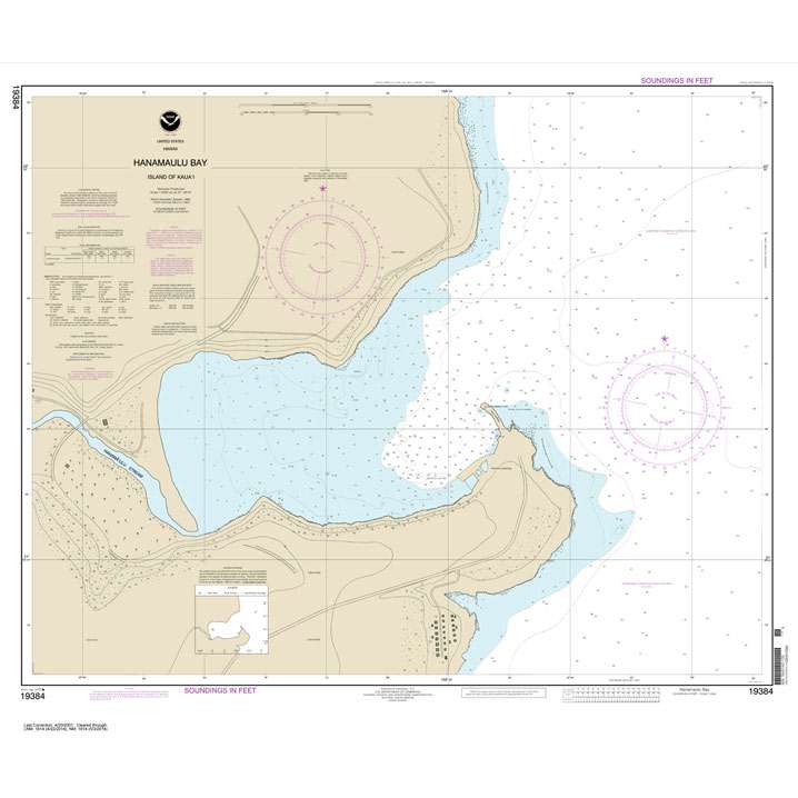 Paradise Clay NO_19384 HISTORICAL NOAA Chart Hanamaulu Bay Island of Kaua'i