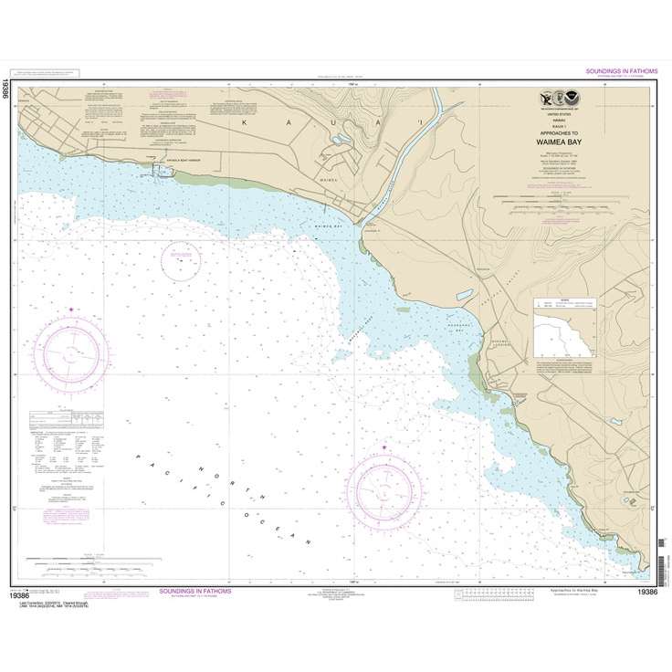 Paradise Clay NO_19386 HISTORICAL NOAA Chart Kauai Approaches to Waimea Bay