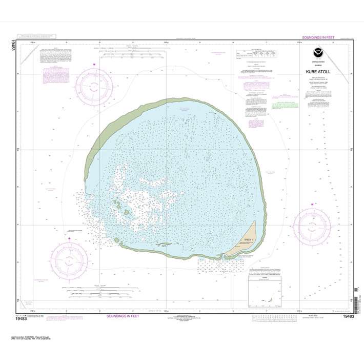 Paradise Clay NO_19483 HISTORICAL NOAA Chart Hawai'i Kure Atoll