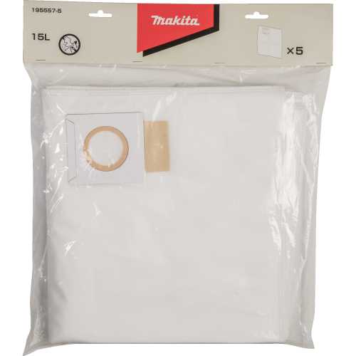 Makita 195557-5 Filter Dust Bag for 4 Gallon Canister Vacuum/Extractors, 5/pk