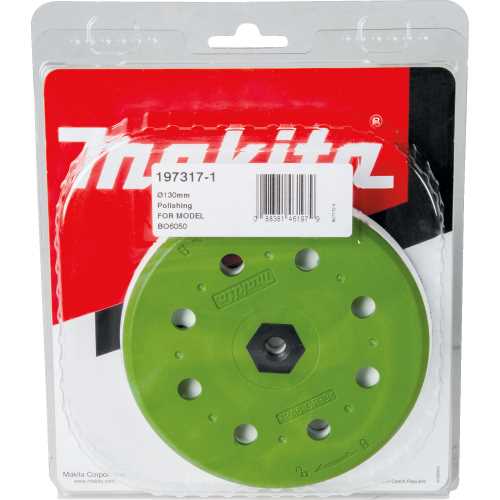 Makita 197317-1 6" Round Polishing Backing Pad, Hook & Loop, Hard