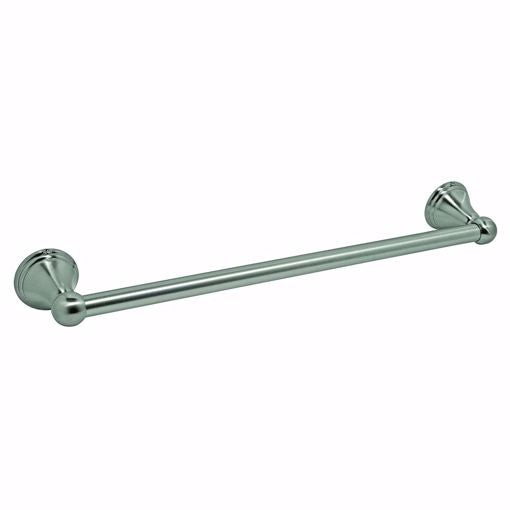 Jones Stephens 97309 18" Brushed Nickel Concealed Mount Towel Bar with Bell Posts