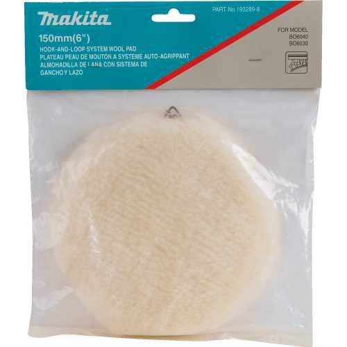 Makita 199424-6 6" Round Hook and Loop Wool Polishing Pad