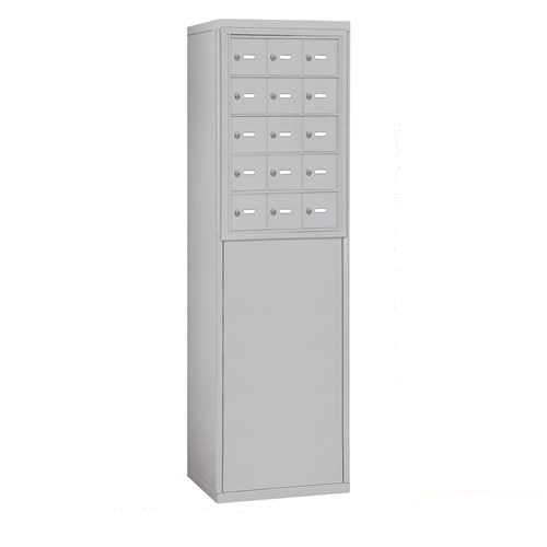 Mailboxes 19953ALM Salsbury Free-Standing Enclosure for #19158-15 - Recessed Mounted Cell Phone Lockers - Aluminum