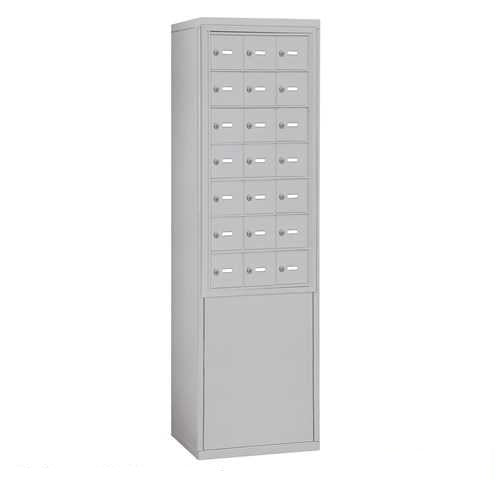 Mailboxes 19973ALM Salsbury Free-Standing Enclosure for #19178-21 - Recessed Mounted Cell Phone Lockers - Aluminum