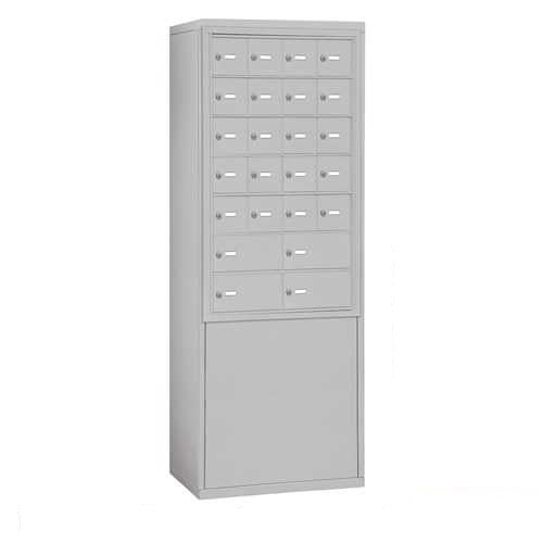 Mailboxes 19974ALM Salsbury Free-Standing Enclosure for #19178-24 and #19178-28 - Recessed Mounted Cell Phone Lockers - Aluminum