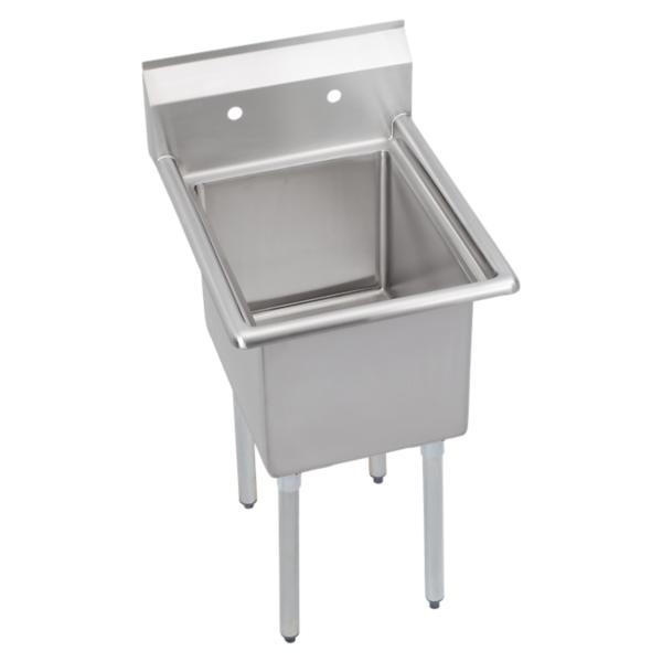 Elkay 1C18X18-0X Dependabilt Stainless Steel 23" x 23-13/16" x 44-3/4" 16 Gauge One Compartment Sink with Stainless Steel Legs