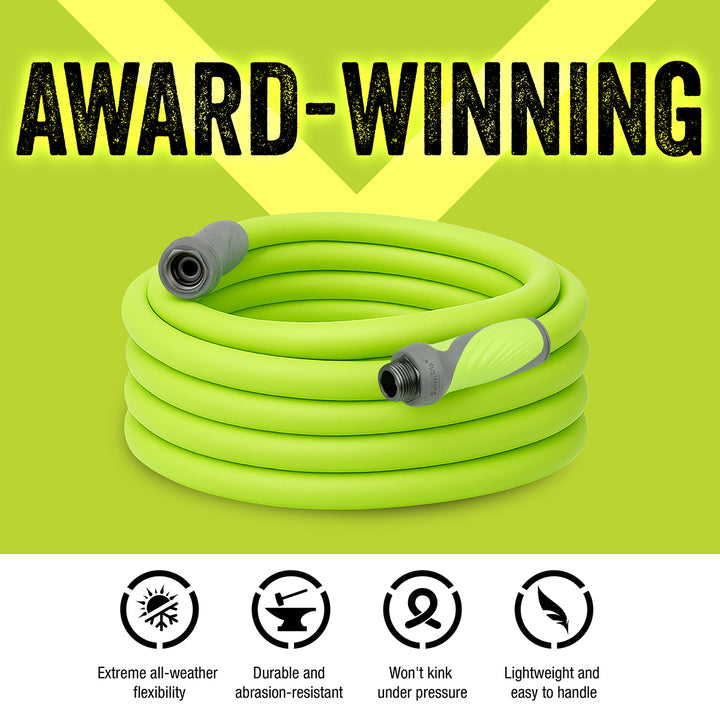 FlexZilla HFZG5100YWS SwivelGrip® Garden Hose, 5/8" x 100', 3/4" - 11 1/2 GHT Fittings