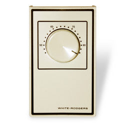 White Rodgers 1A65-641 Beige Line Voltage Wall Thermostat, SPST, Open On Rise (No Thermometer)