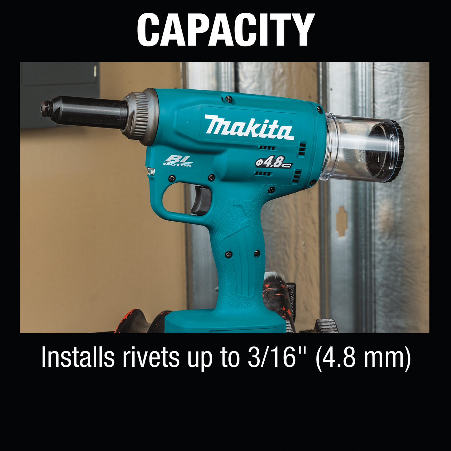 Makita XVR01Z 18V LXT® Lithium‘Ion Brushless Cordless Rivet Tool, Tool Only