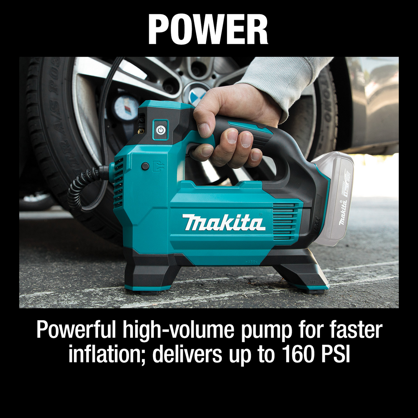 Makita DMP181ZX 18V LXT® Lithium‘Ion Cordless High‘Pressure Inflator, Tool Only