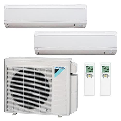 Daikin 36,000 BTU 22 SEER Dual Zone Wall Mounted Daikin Mini-Split Heat Pump System 9+18