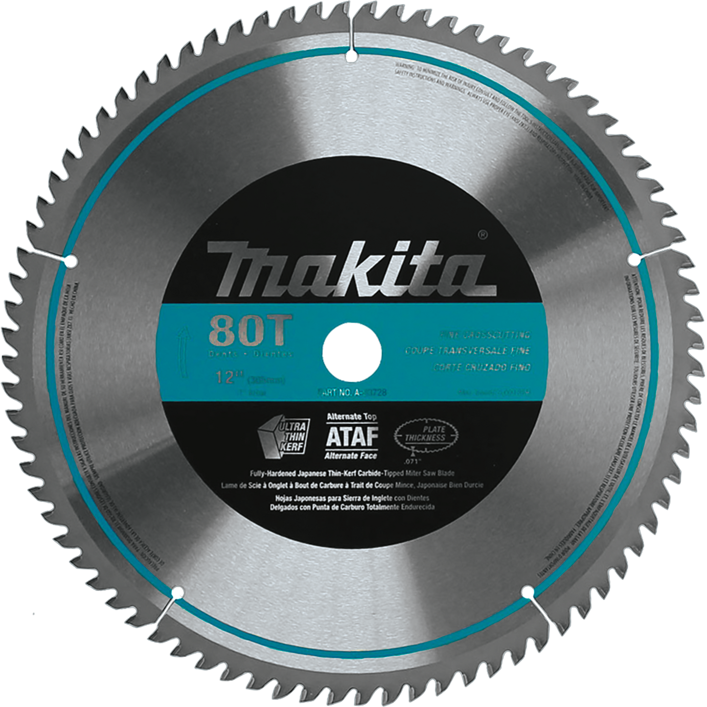 Makita A-93728 12" 80T Micro‘Polished Miter Saw Blade