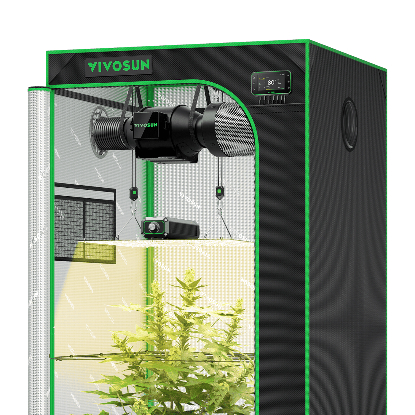 Vivosun Smart Grow Tent Kit, 2.7 × 2.7ft 2-Plant System, WiFi-Integrated Automatic Grow System with Full Spectrum LED Grow Light, Efficient Ventilation System with GrowHub E42A+ Controller