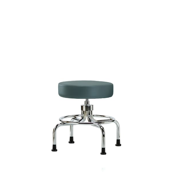 Blue Ridge Ergonomics VSLMD-CR-RG-8546 Vinyl Screw-Lift Stool - Medium Bench Height with Stationary Glides in Colonial Blue Trailblazer™ Vinyl